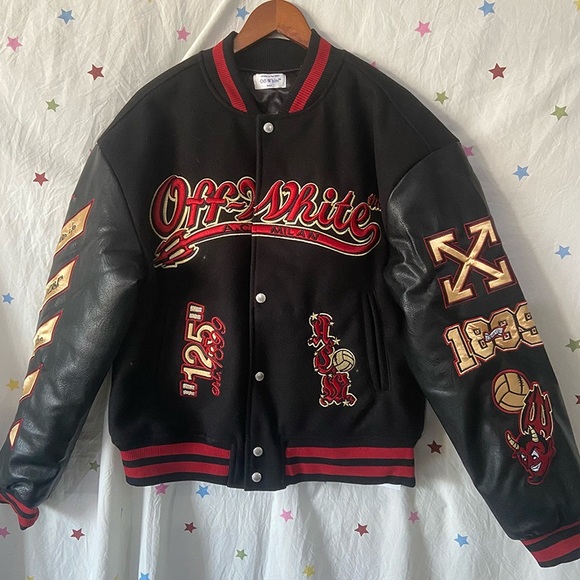 Off-White x AC Milan Football Club Anniversary Baseball Jacket - Picture 7 of 11